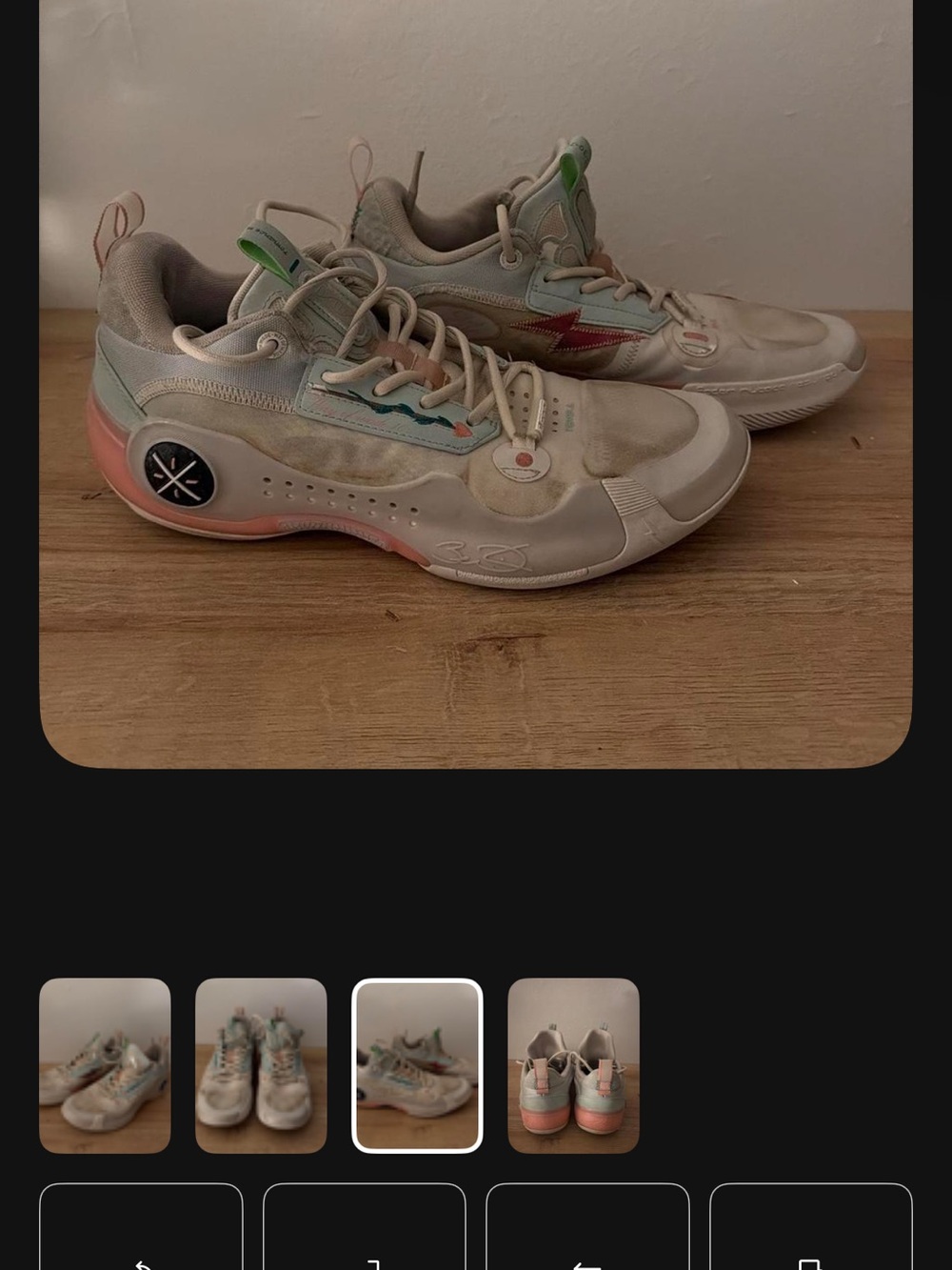 Men's Athletic Sneakers in Cream with Pastel Accents